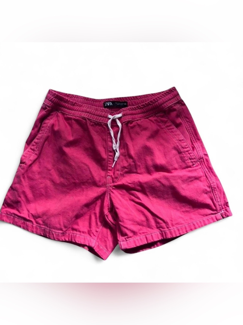 Zara Hot Pink Drawstring Casual Shorts